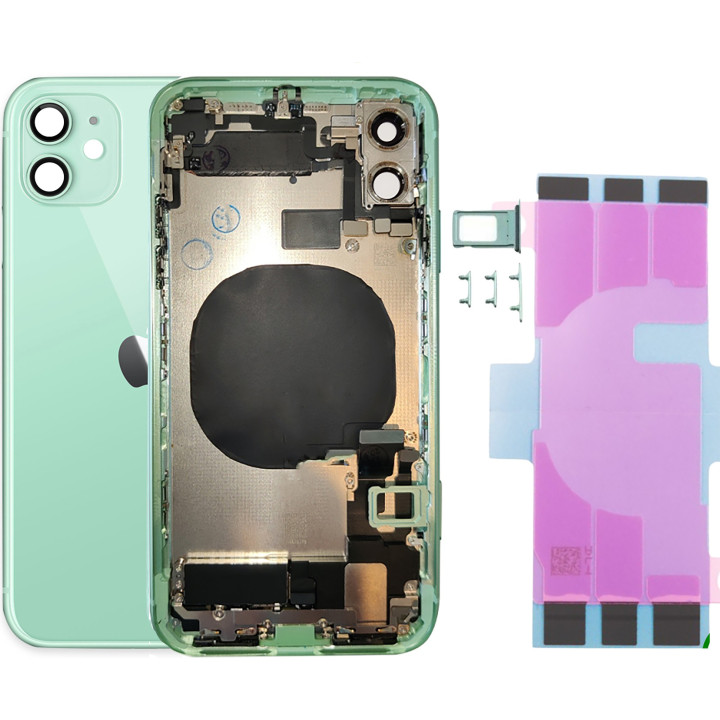 Chassis pour iPhone 11 VERT Chassis Complet Coque Arriere + COLLE