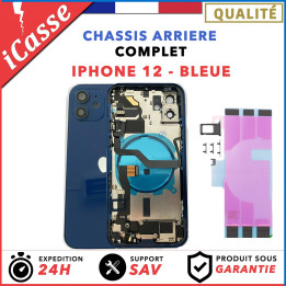 Chassis pour iPhone 12 BLEUE Complet Chassis Coque Arriere + COLLE