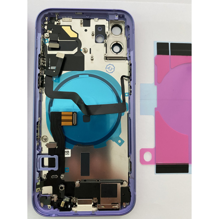 Chassis pour iPhone 12 VIOLET Complet Chassis Coque Arriere + COLLE