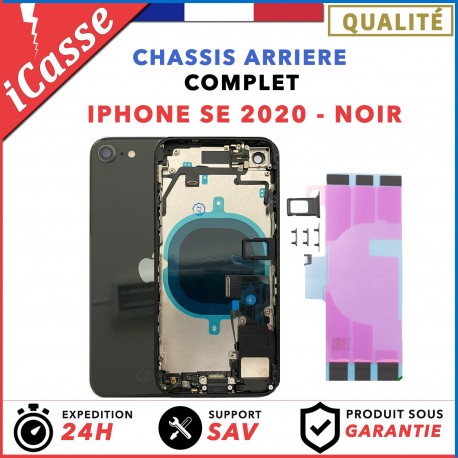 Chassis complet pour iPhone SE 2020 NOIR - Chassis coque arriere + COLLE