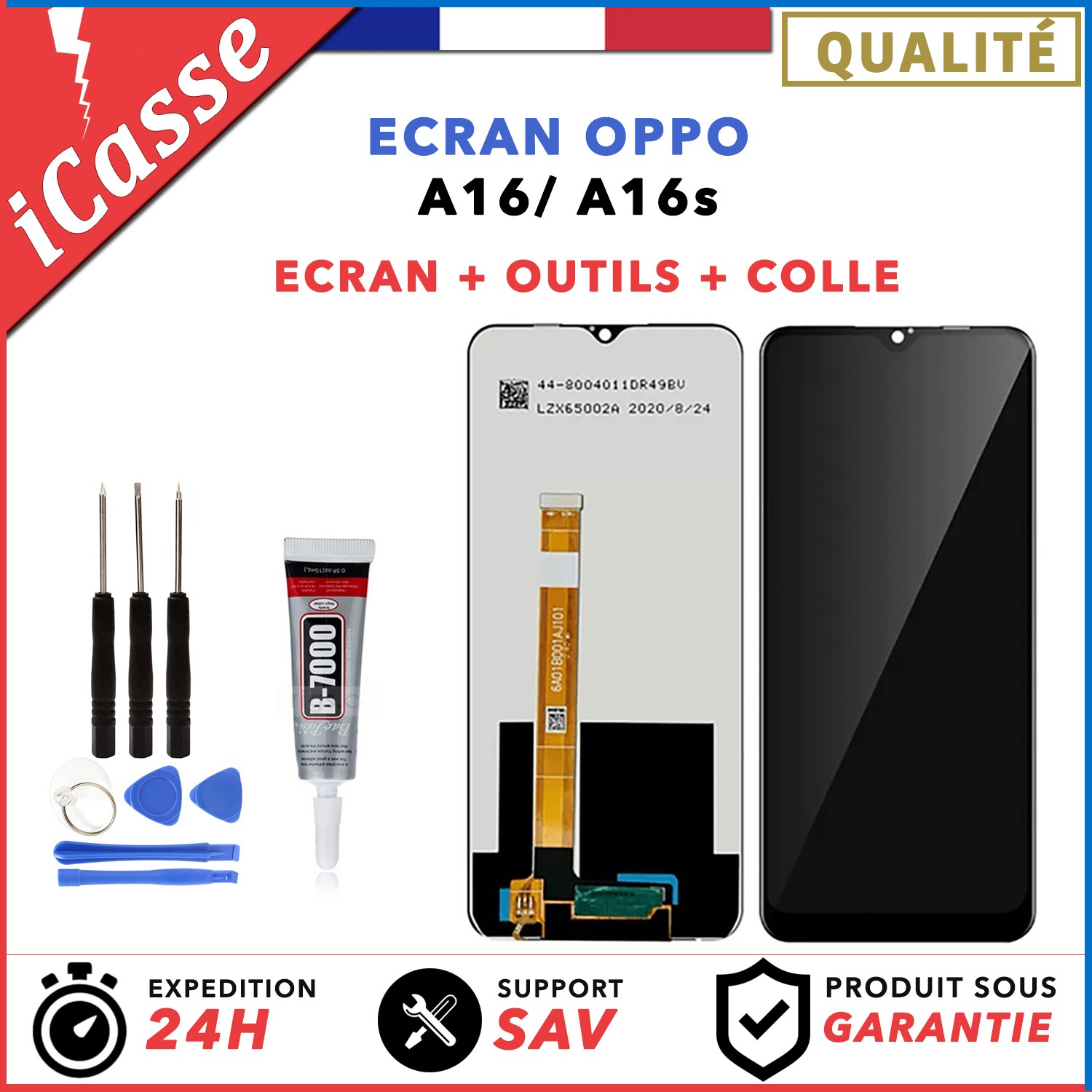 Écran LCD Complet OPPO A16/A16s – Noir, Original, Neuf