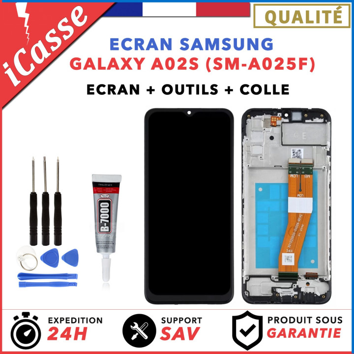 ECRAN avec CHASSIS pour SAMSUNG GALAXY A02S SM-A025F SM-A025G OUTILS + COLLE