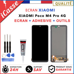 ECRAN LCD pour XIAOMI Poco M4 Pro 4G GRIS BLEUE JAUNE OUTILS + COLLE