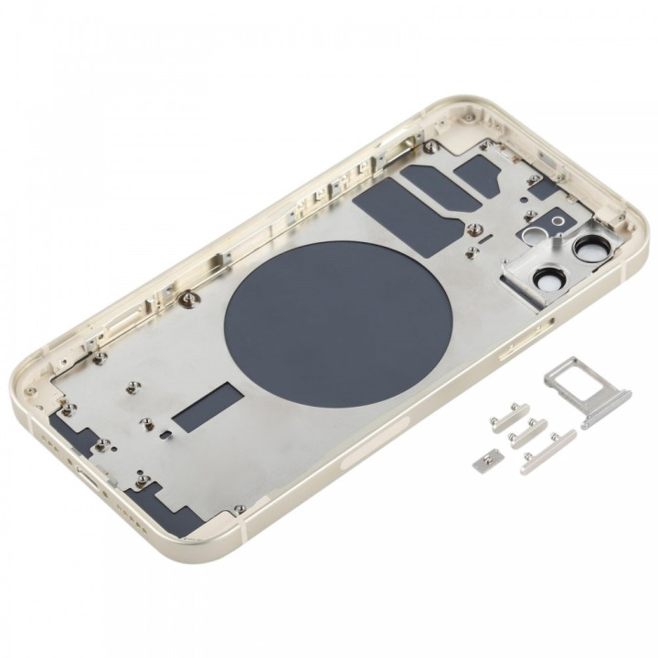 Chassis Arriere pour iPhone 12 BLANC - Chassis Coque nu + COLLE