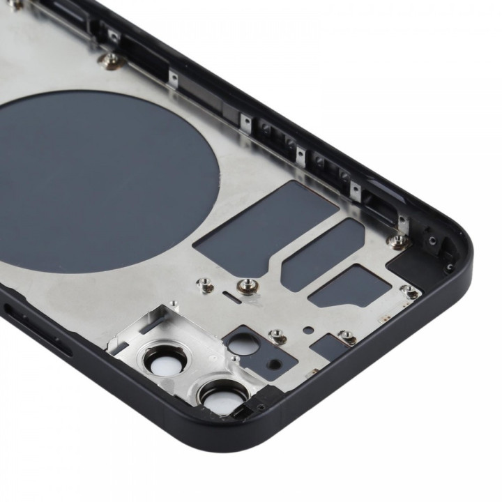 Chassis Arriere pour iPhone 12 NOIR/GRIS - Chassis Coque nu + COLLE