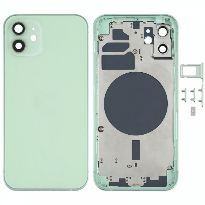 Chassis Arriere pour iPhone 12 VERT - Chassis Coque nu + COLLE
