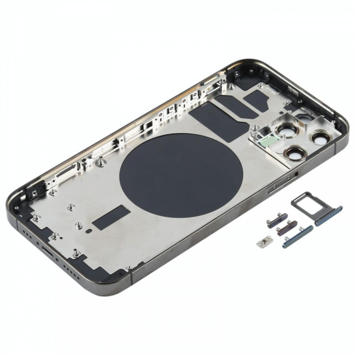Chassis Arriere pour iPhone 12 PRO NOIR - Chassis Coque nu + COLLE