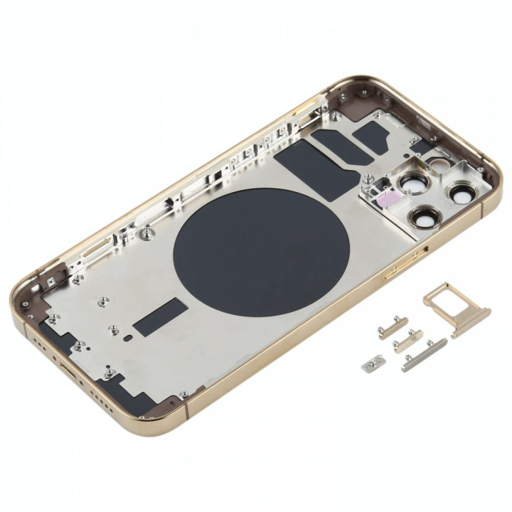 Chassis Arriere pour iPhone 12 PRO OR/GOLD - Chassis Coque nu + COLLE