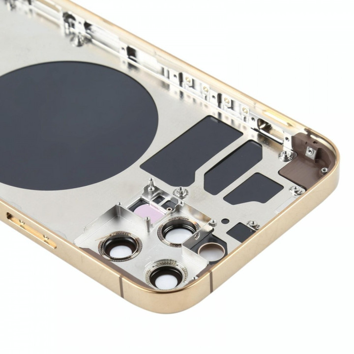 Chassis Arriere pour iPhone 12 PRO OR/GOLD - Chassis Coque nu + COLLE