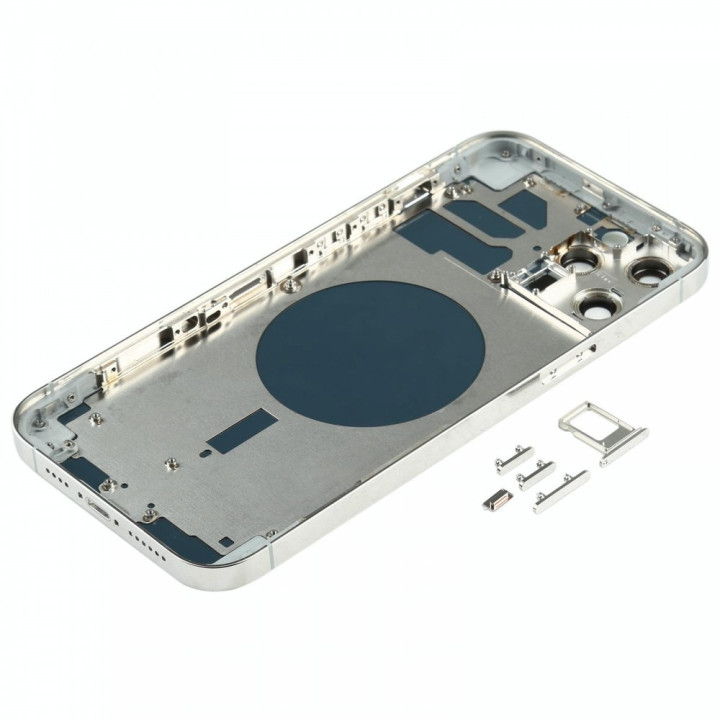 Chassis Arriere pour iPhone 12 PRO MAX BLANC - Chassis Coque nu + COLLE
