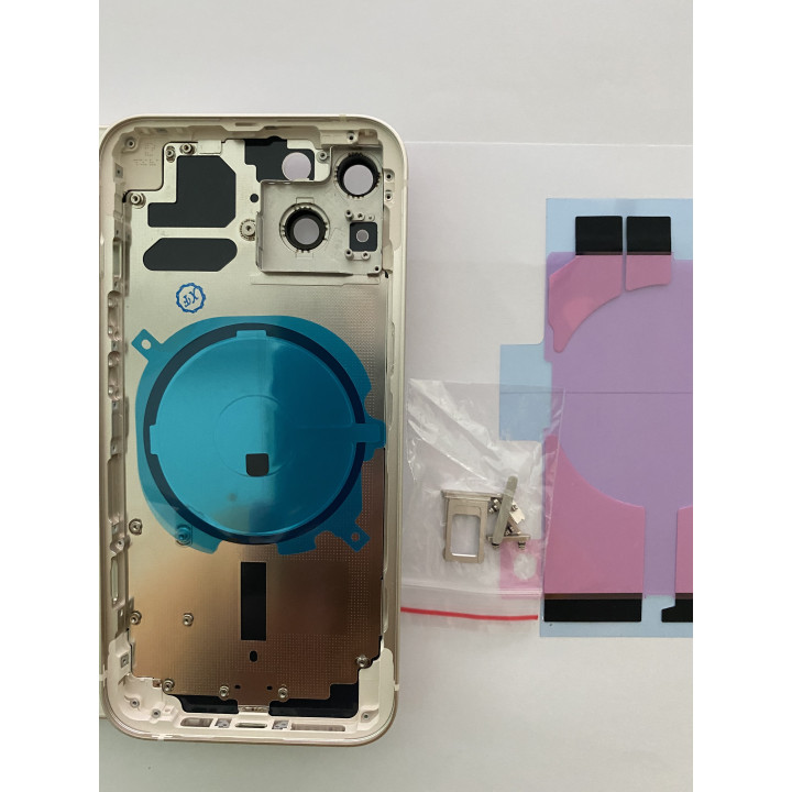 Chassis Arriere pour iPhone 13 BLANC - Chassis Coque nu + COLLE