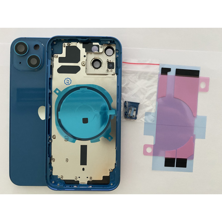 Chassis Arriere pour iPhone 13 BLEUE - Chassis Coque nu + COLLE