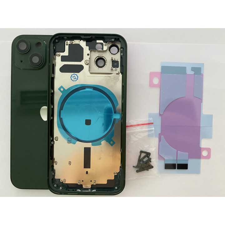 Chassis Arriere pour iPhone 13 VERT - Chassis Coque nu + COLLE