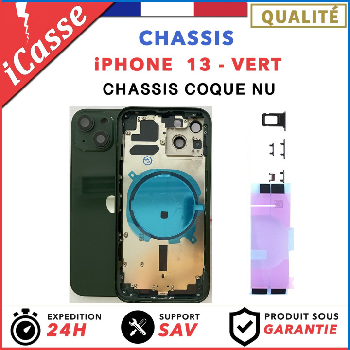 Chassis Arriere pour iPhone 13 VERT - Chassis Coque nu + COLLE