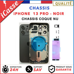 Chassis Arriere pour iPhone 13 PRO NOIR - Chassis Coque nu + COLLE