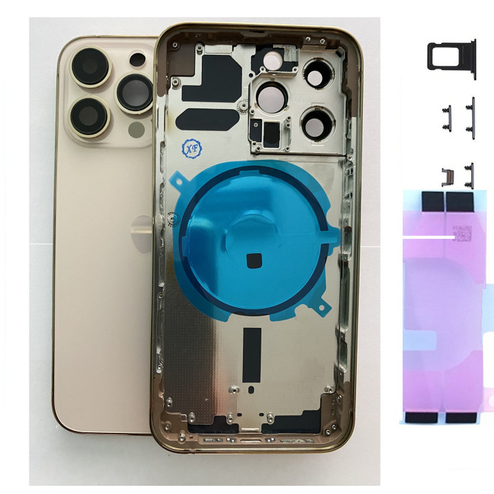 Chassis Arriere pour iPhone 13 PRO OR / GOLD - Chassis Coque nu + COLLE