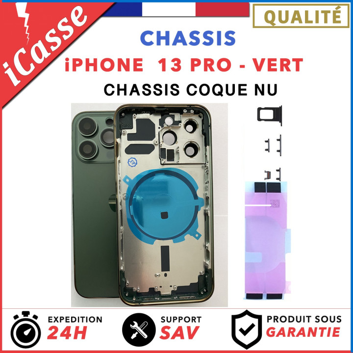 Chassis Arriere pour iPhone 13 PRO VERT - Chassis Coque nu + COLLE