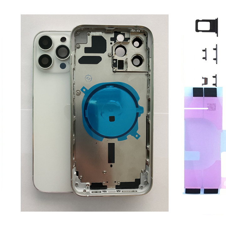 Chassis Arriere pour iPhone 13 PRO MAX BLANC - Chassis Coque nu + COLLE