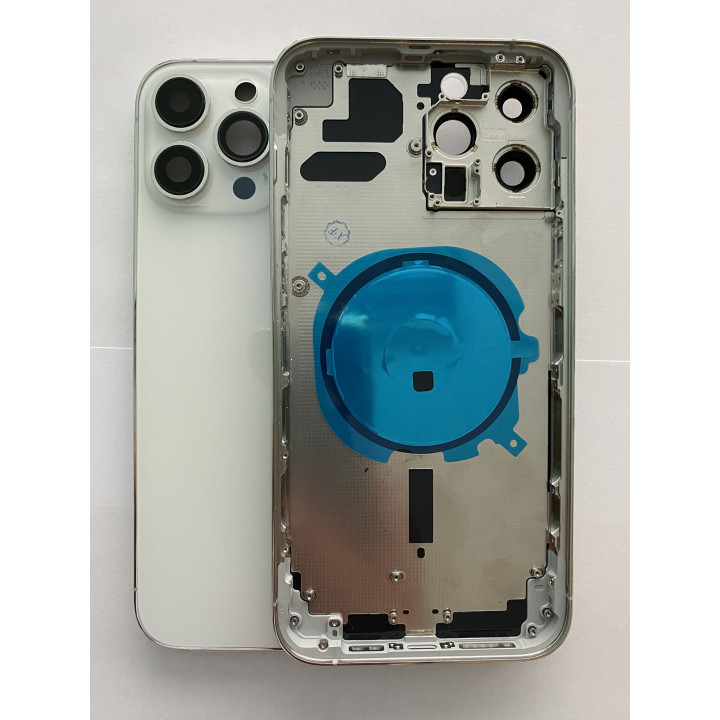 Chassis Arriere pour iPhone 13 PRO MAX BLANC - Chassis Coque nu + COLLE