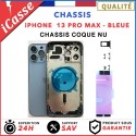Chassis Arriere pour iPhone 13 PRO MAX BLEUE - Chassis Coque nu + COLLE