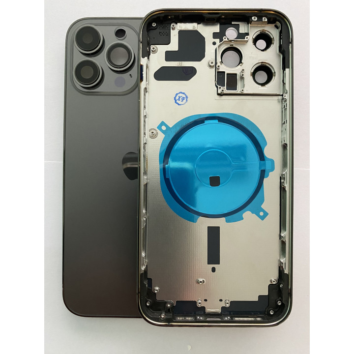 Chassis Arriere pour iPhone 13 PRO MAX NOIR / GRIS - Chassis Coque nu + COLLE