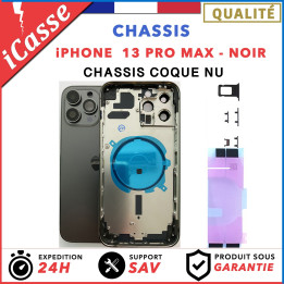 Chassis Arriere pour iPhone 13 PRO MAX NOIR / GRIS - Chassis Coque nu + COLLE