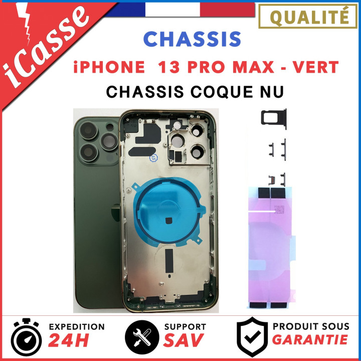 Chassis Arriere pour iPhone 13 PRO MAX VERT - Chassis Coque nu + COLLE