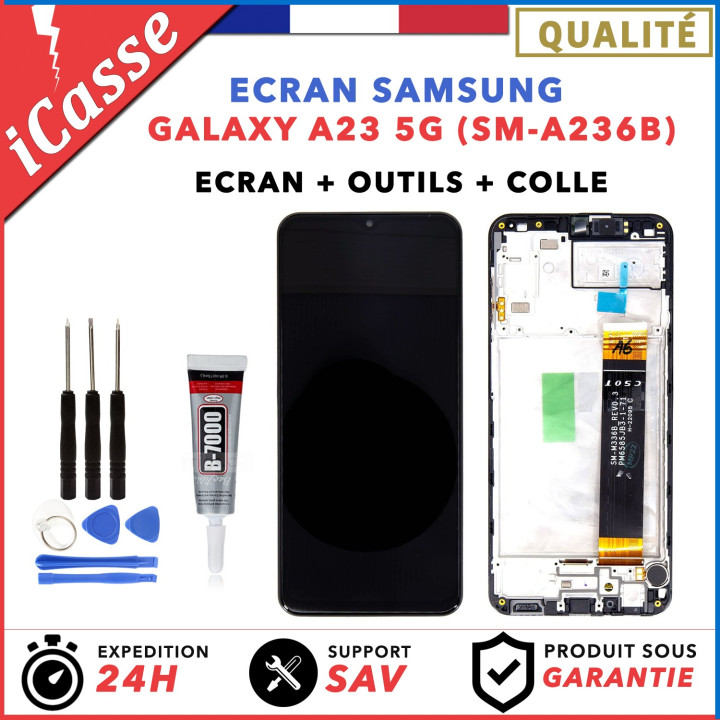 ECRAN COMPLET avec CHASSIS pour SAMSUNG GALAXY A23 5G SM-A236B OUTILS + COLLE