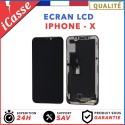 LCD SCREEN FOR IPHONE X/10 TOUCH GLASS ON FRAME / Black Silver