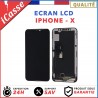 ECRAN LCD POUR IPHONE X/10 VITRE TACTILE SUR CHASSIS / Noir Argent