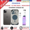 Chassis Arriere remplacement pour iphone 12 PRO MAX NOIR GRIS - Coque nu + COLLE