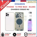 Chassis Arriere remplacement pour iphone 12 PRO MAX BLANC - Coque nu + COLLE