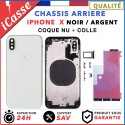 NUDE replacement chassis for iPhone X BLACK or WHITE (Silver) + GLUE