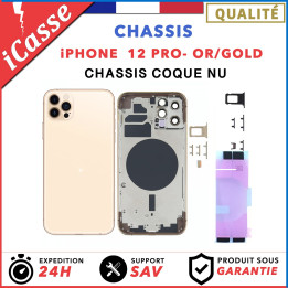 Chassis Arriere pour iPhone 12 PRO OR/GOLD - Chassis Coque nu + COLLE
