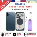 Chassis remplacement pour iPhone 12 PRO BLEUE - Chassis Coque nu + COLLE