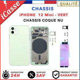Chassis Arriere pour iPhone 12 MINI VERT - Chassis Coque nu + COLLE
