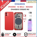 Chassis remplacement pour iPhone 12 MINI ROUGE - Chassis Coque nu + COLLE