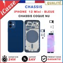 Replacement chassis for iPhone 12 MINI BLUE - Bare shell chassis + GLUE