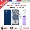 Chassis Arriere pour iPhone 12 MINI BLEUE - Chassis Coque nu + COLLE