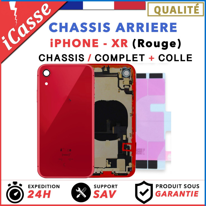 Chassis Complet Coque Arriere pour iPhone XR Rouge + COLLE