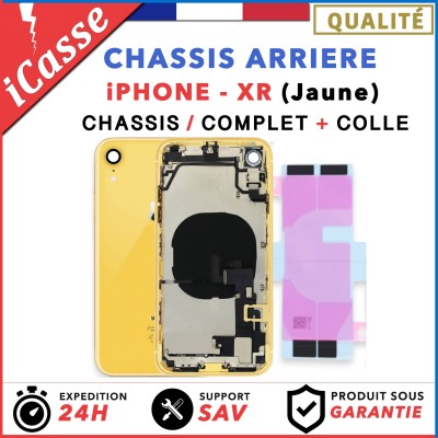 Complete replacement chassis for iPhone XR Yellow + GLUE