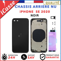 Chassis Arriere pour iPhone SE 2020 NOIR - Chassis Coque nu + COLLE