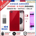Chassis remplacement pour iPhone 8 PLUS Rouge - Chassis Coque nu + COLLE