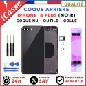 Chassis remplacement pour iPhone 8 PLUS Noir - Chassis Coque nu + COLLE
