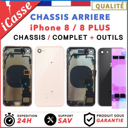 Chassis Complet Coque Arriere pour iPhone 8 et 8 Plus Or/Argent/Gris/Rouge/Noir