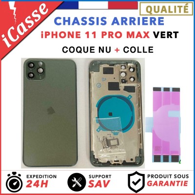 Chassis Arriere pour iPhone 11 PRO MAX VERT - Chassis Coque nu + COLLE