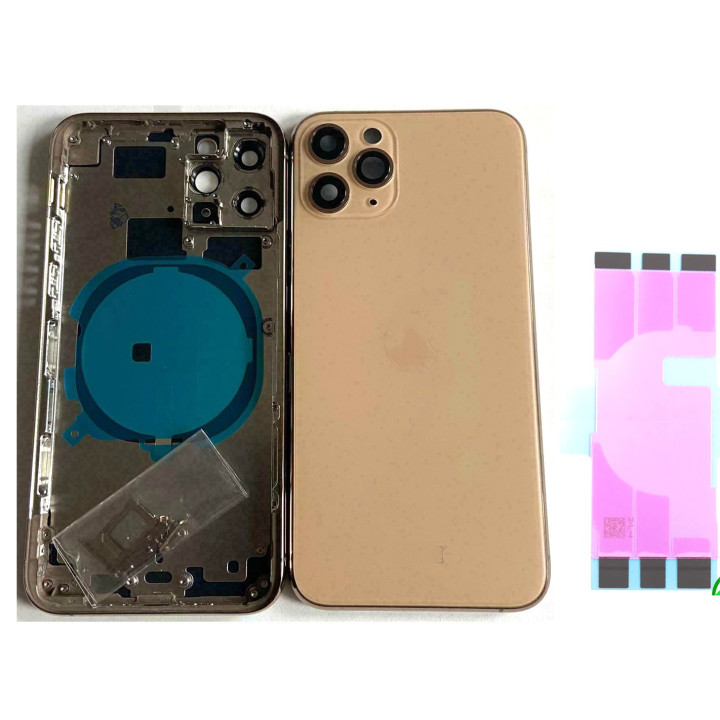 Chassis Arriere pour iPhone 11 PRO MAX OR / GOLD - Chassis Coque nu + COLLE