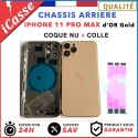 Chassis remplacement pour iPhone 11 PRO MAX OR / GOLD - Chassis Coque nu + COLLE