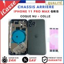 Chassis remplacement pour iPhone 11 PRO MAX GRIS - Chassis Coque nu + COLLE
