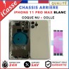 Chassis Arriere pour iPhone 11 PRO MAX BLANC - Chassis Coque nu + COLLE